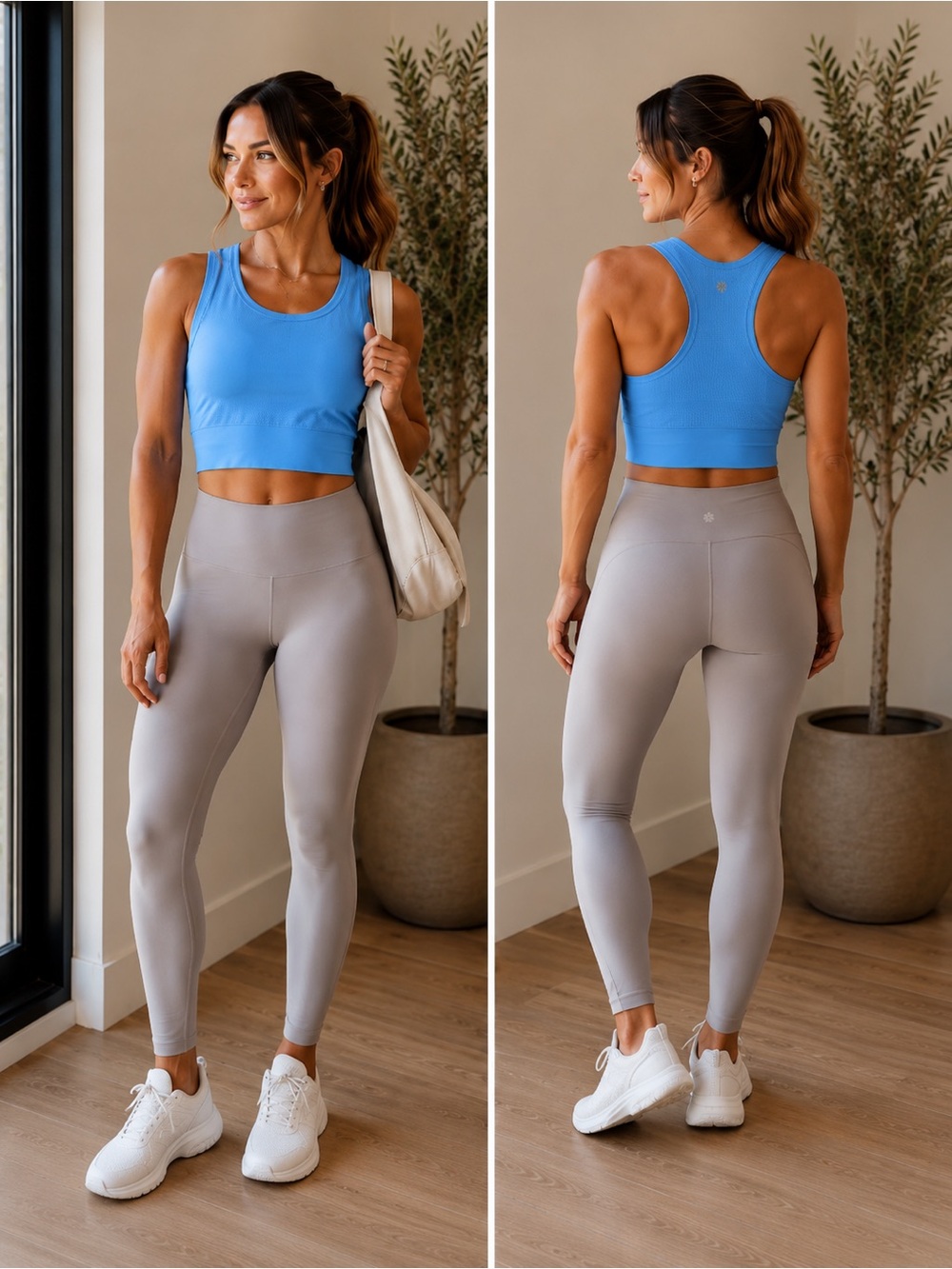 Athleta Momentum Seamless 2.0 Crop Tank in Breaker Blue Small